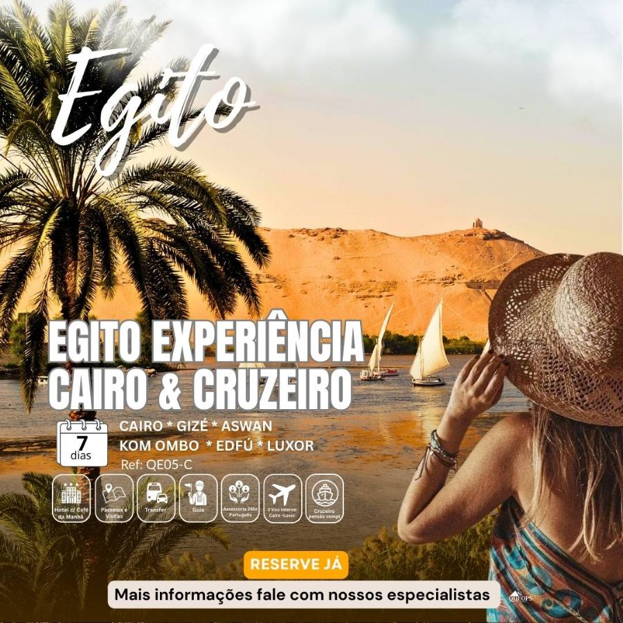 EGITO EXPERIÊNCIA COMPLETA  CAIRO E CRUZEIRO 7D  (QE05-C)